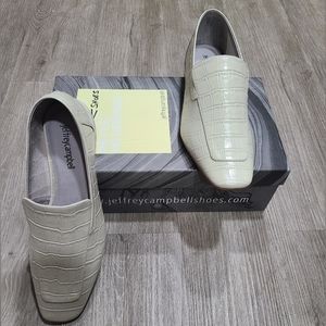 Jefferson Campbell Ivory Croc flats